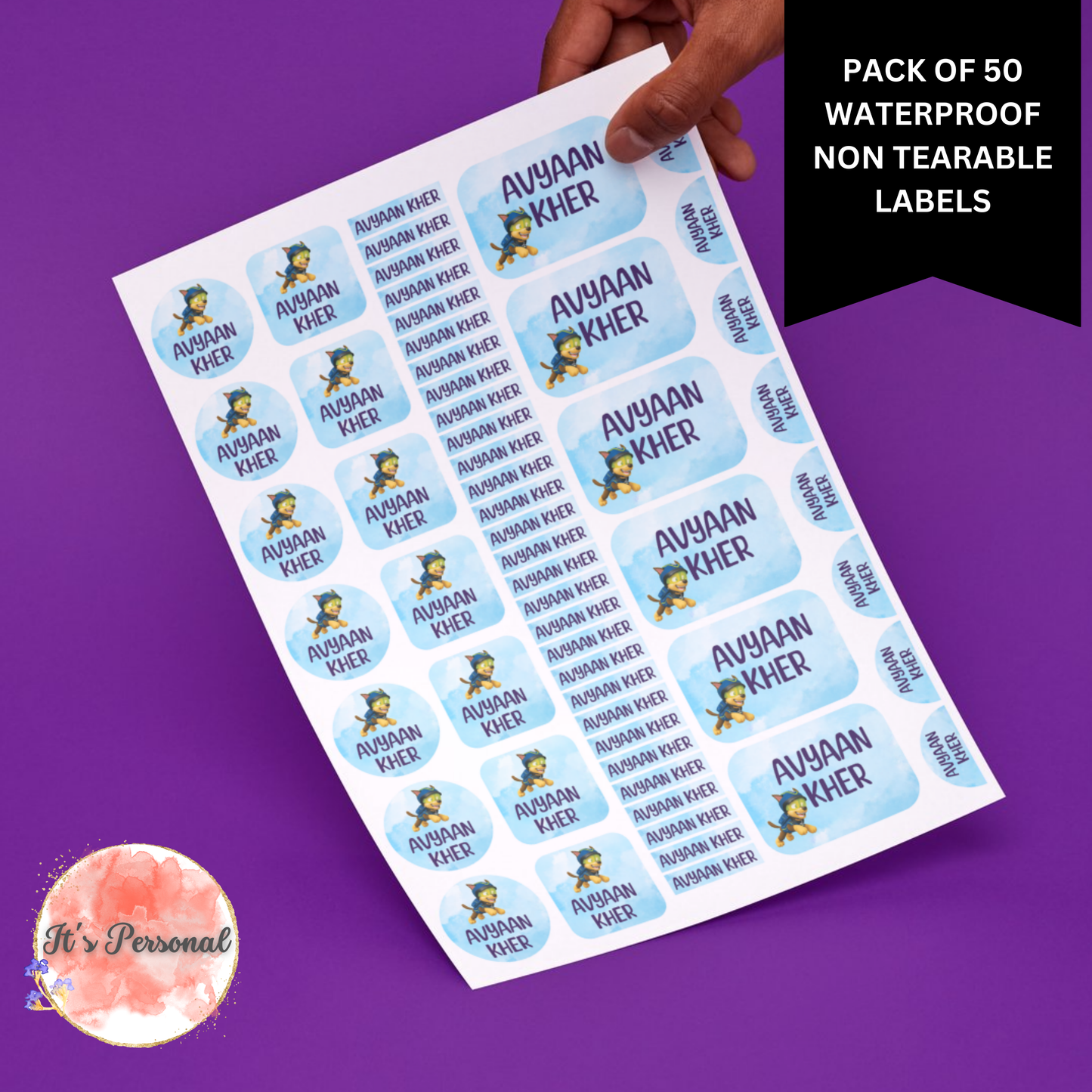 ALL IN ONE WATERPROOF LABELS (Pack of 50 labels)