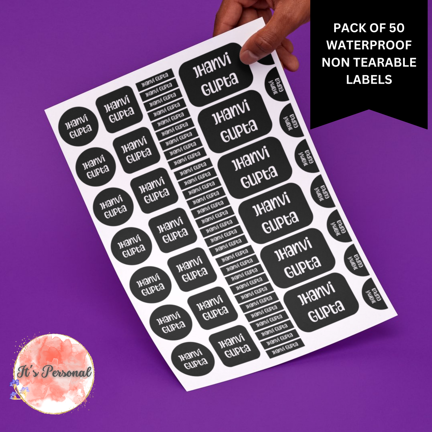 ALL IN ONE WATERPROOF LABELS (Pack of 50 labels)