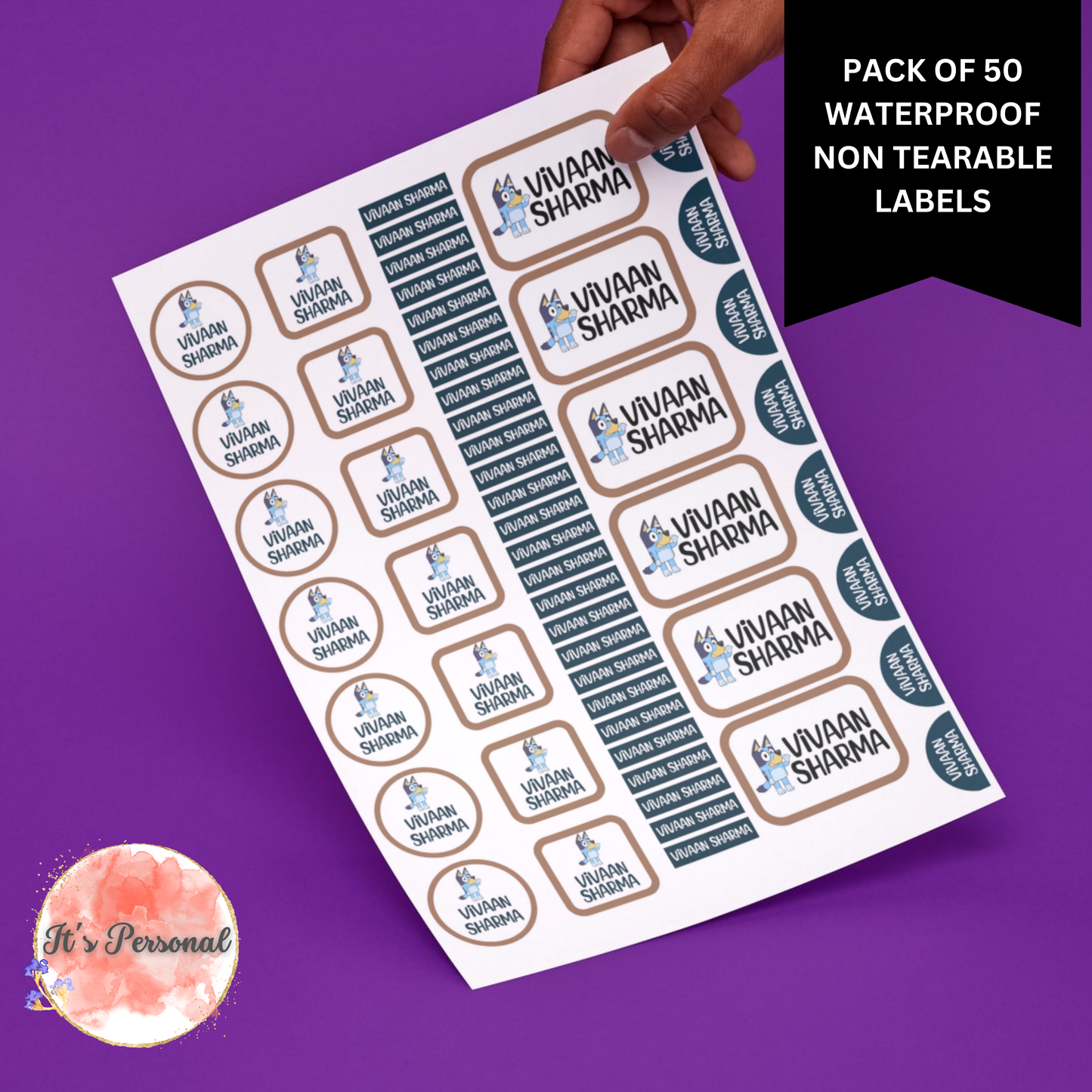 ALL IN ONE WATERPROOF LABELS (Pack of 50 labels)