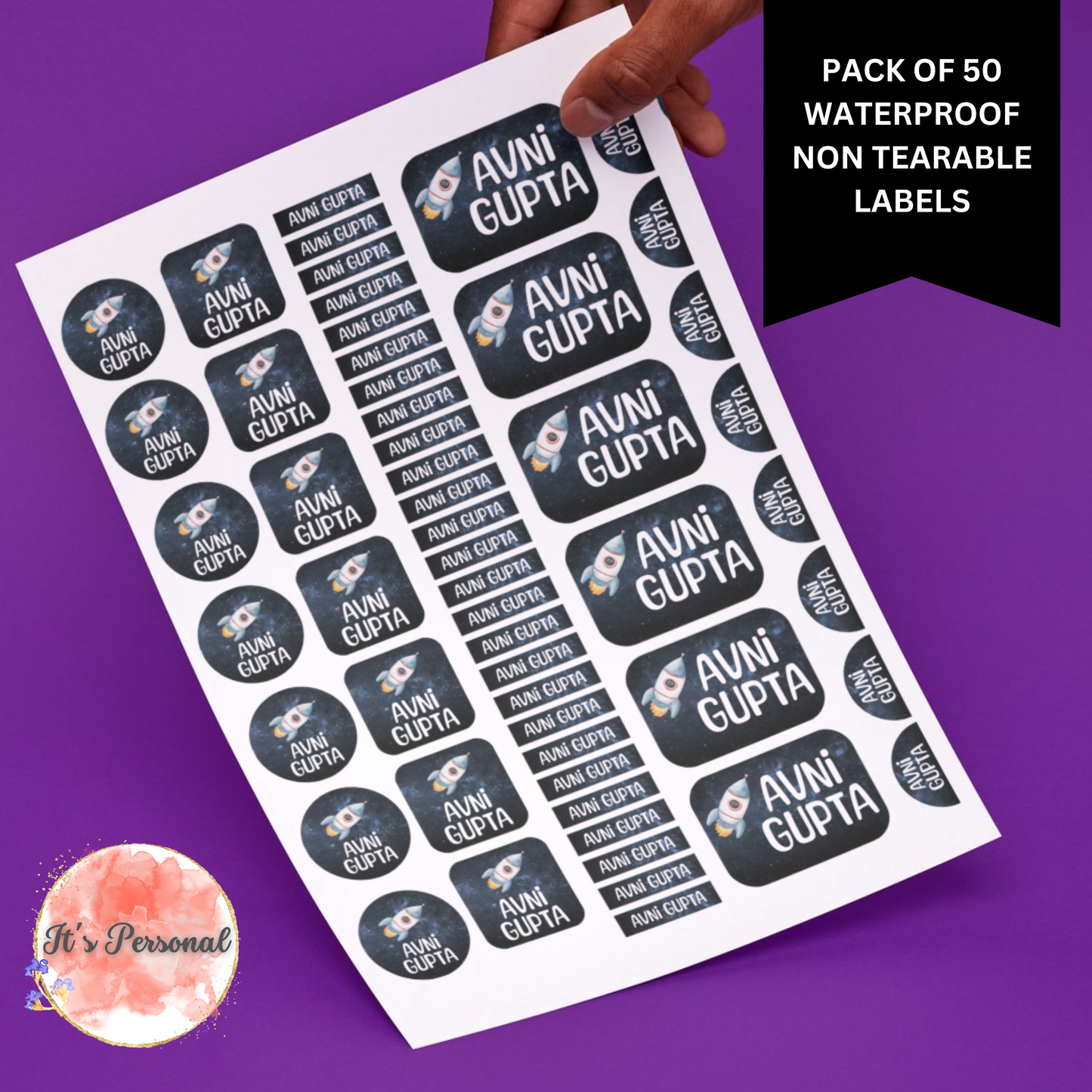 ALL IN ONE WATERPROOF LABELS (Pack of 50 labels)
