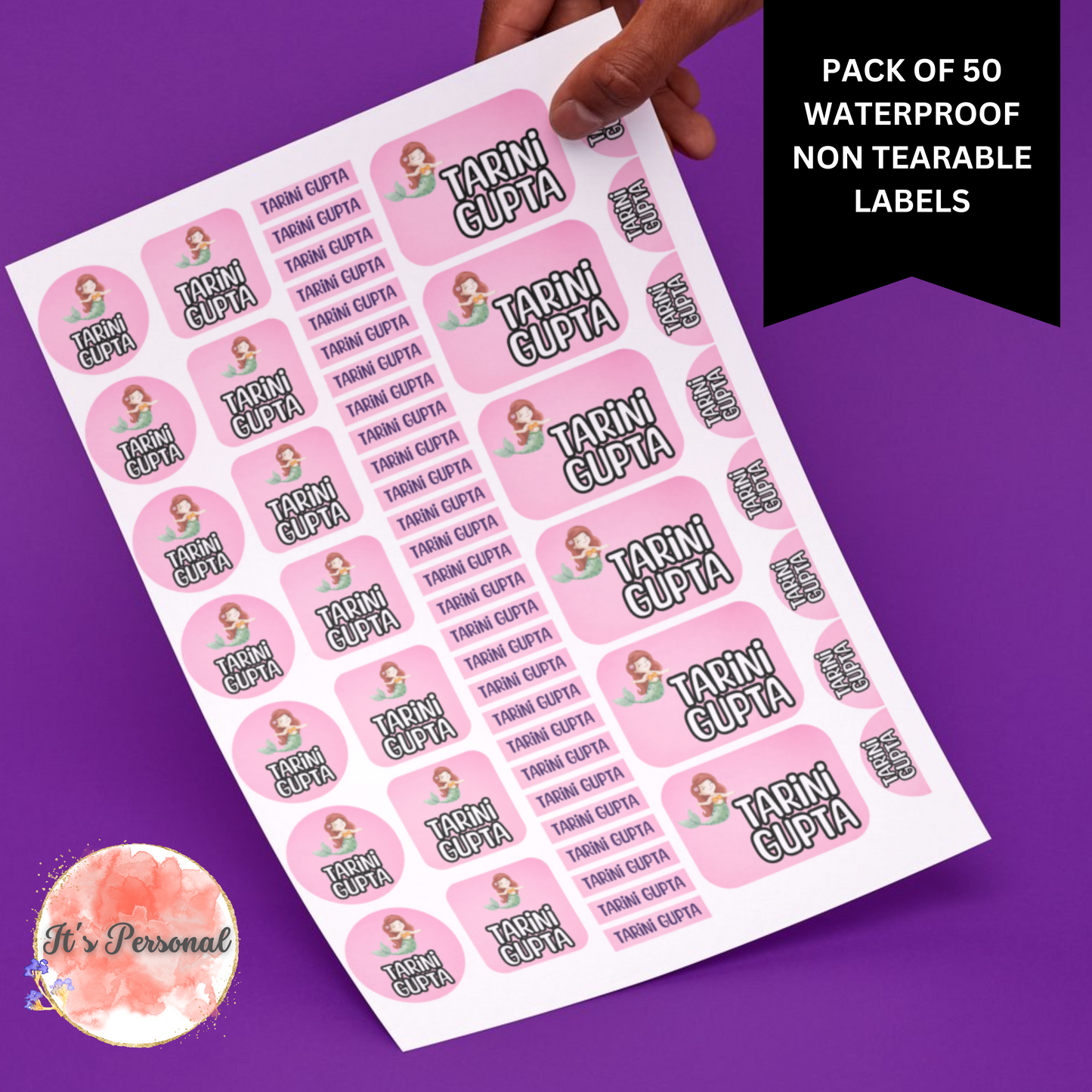 ALL IN ONE WATERPROOF LABELS (Pack of 50 labels)