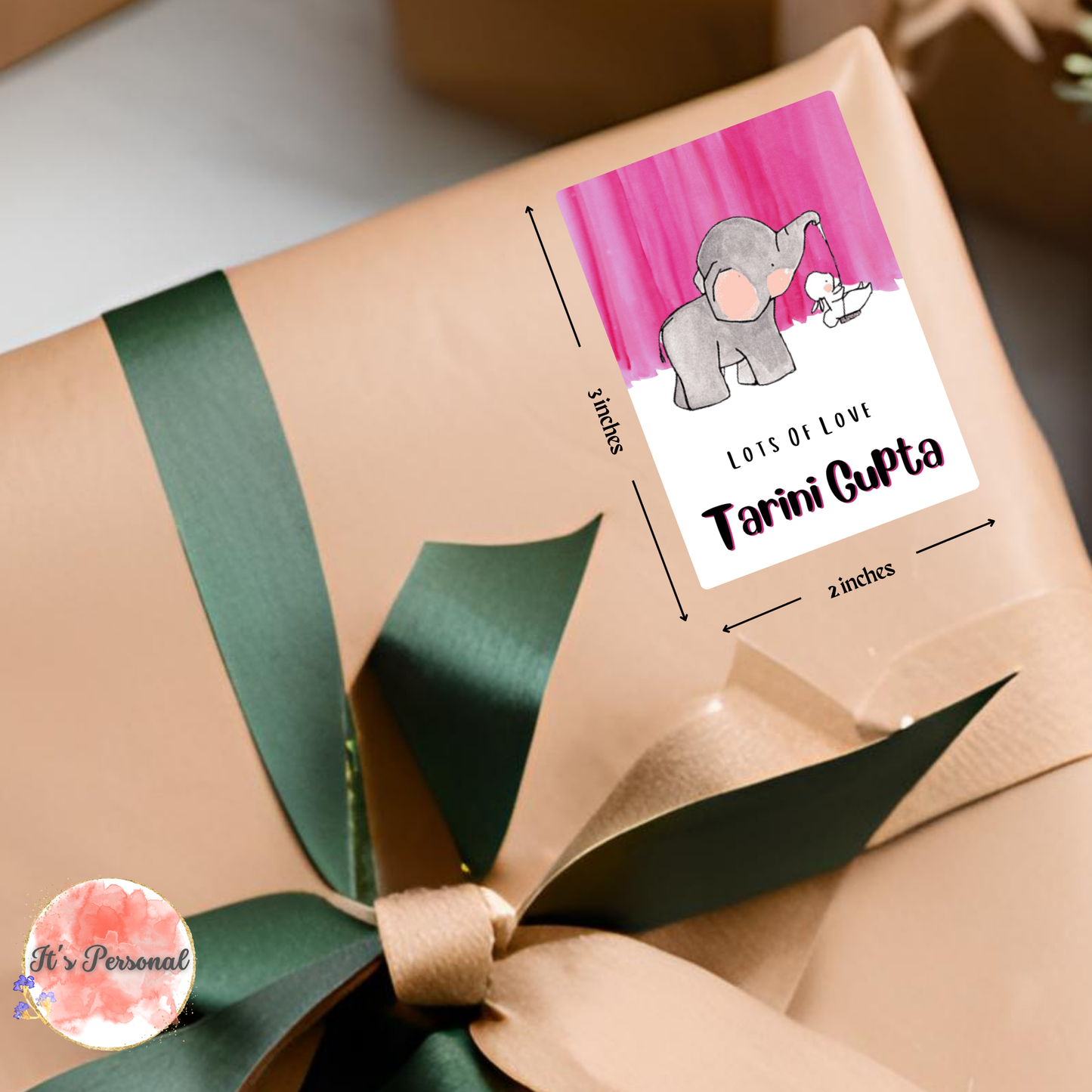 PINK ELEPHANT - GIFT TAGS (Pack of 25)