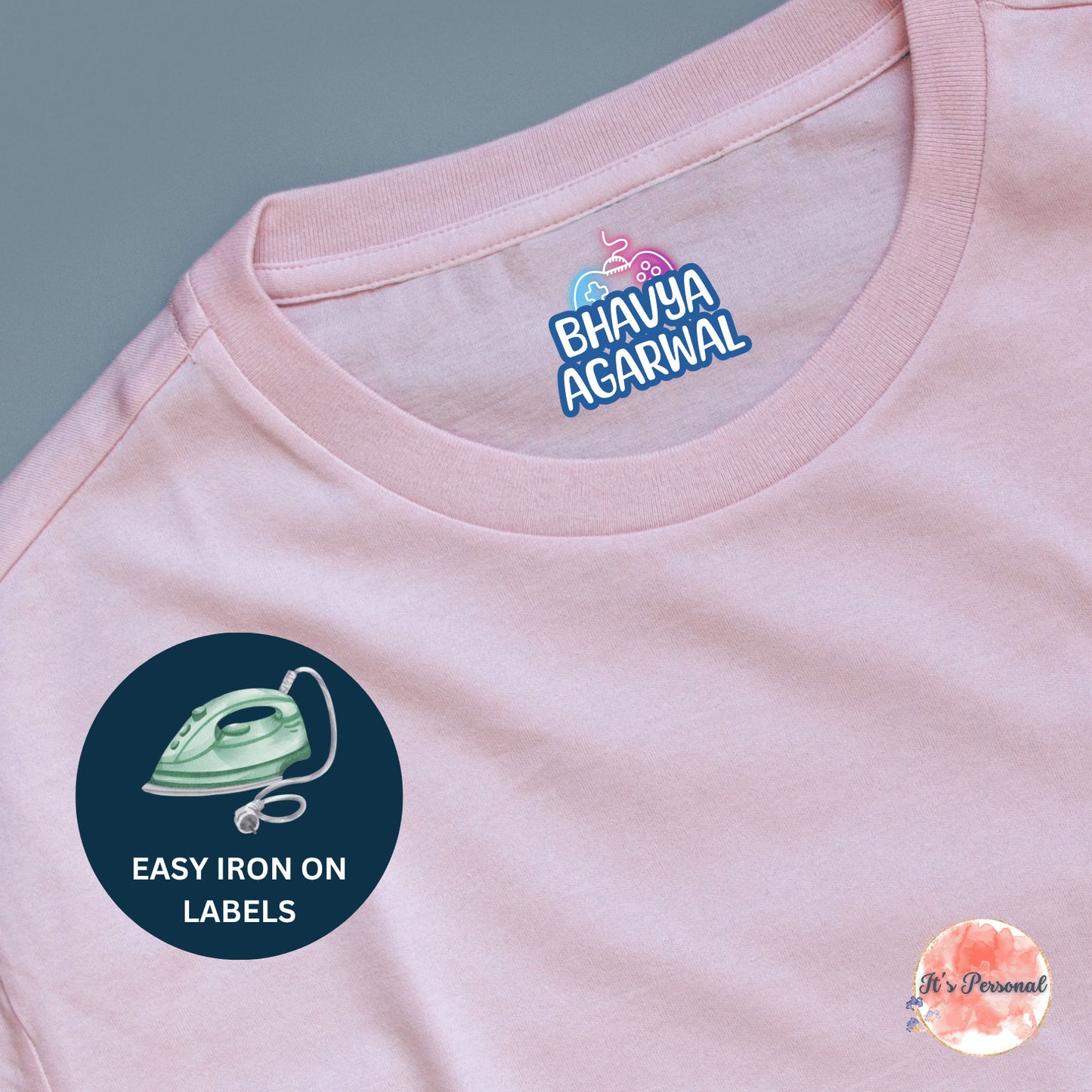 IRON ON LABELS FOR CLOTHES - WITH CHARACTER