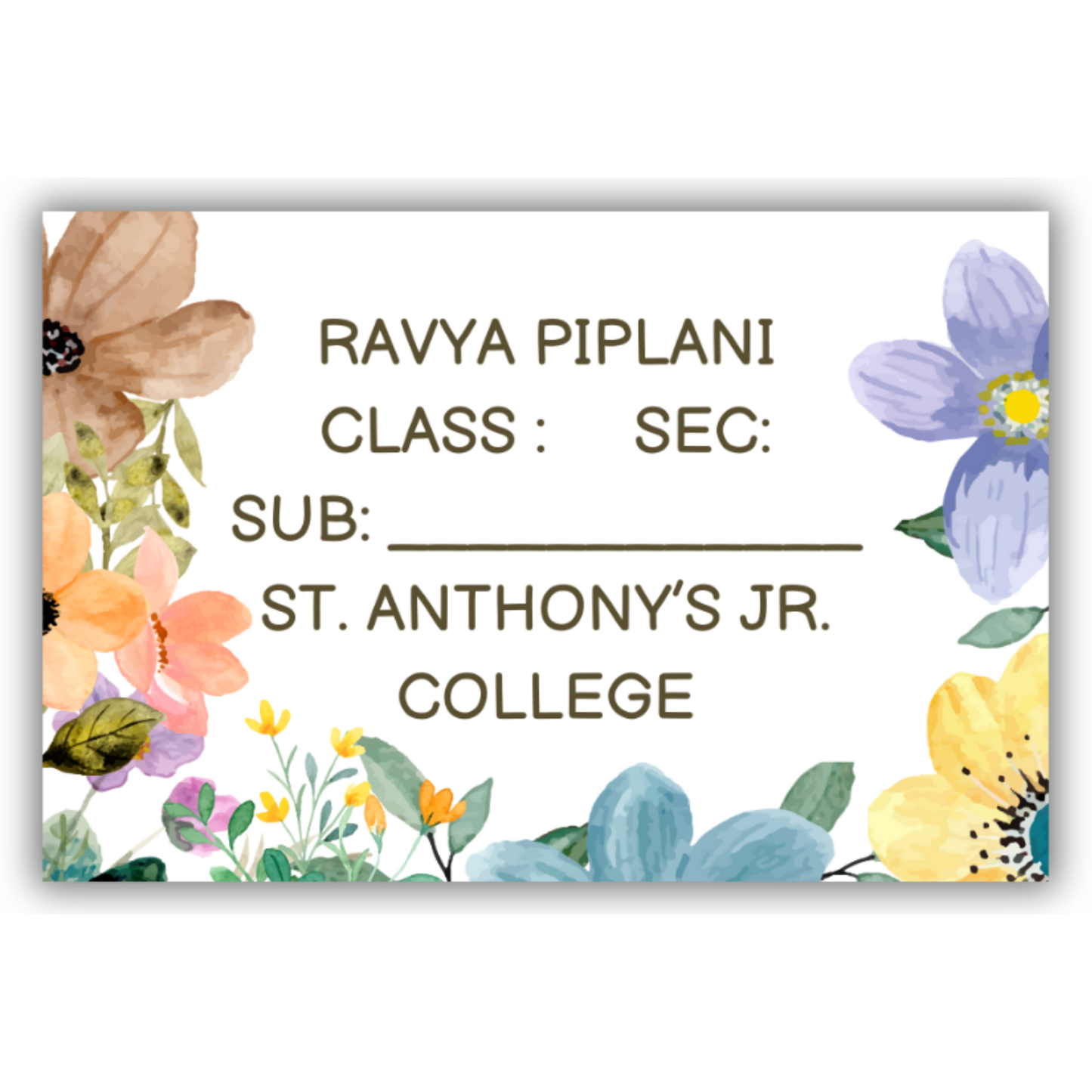 FLOWER POWER - BOOK LABELS (Pack of 30)