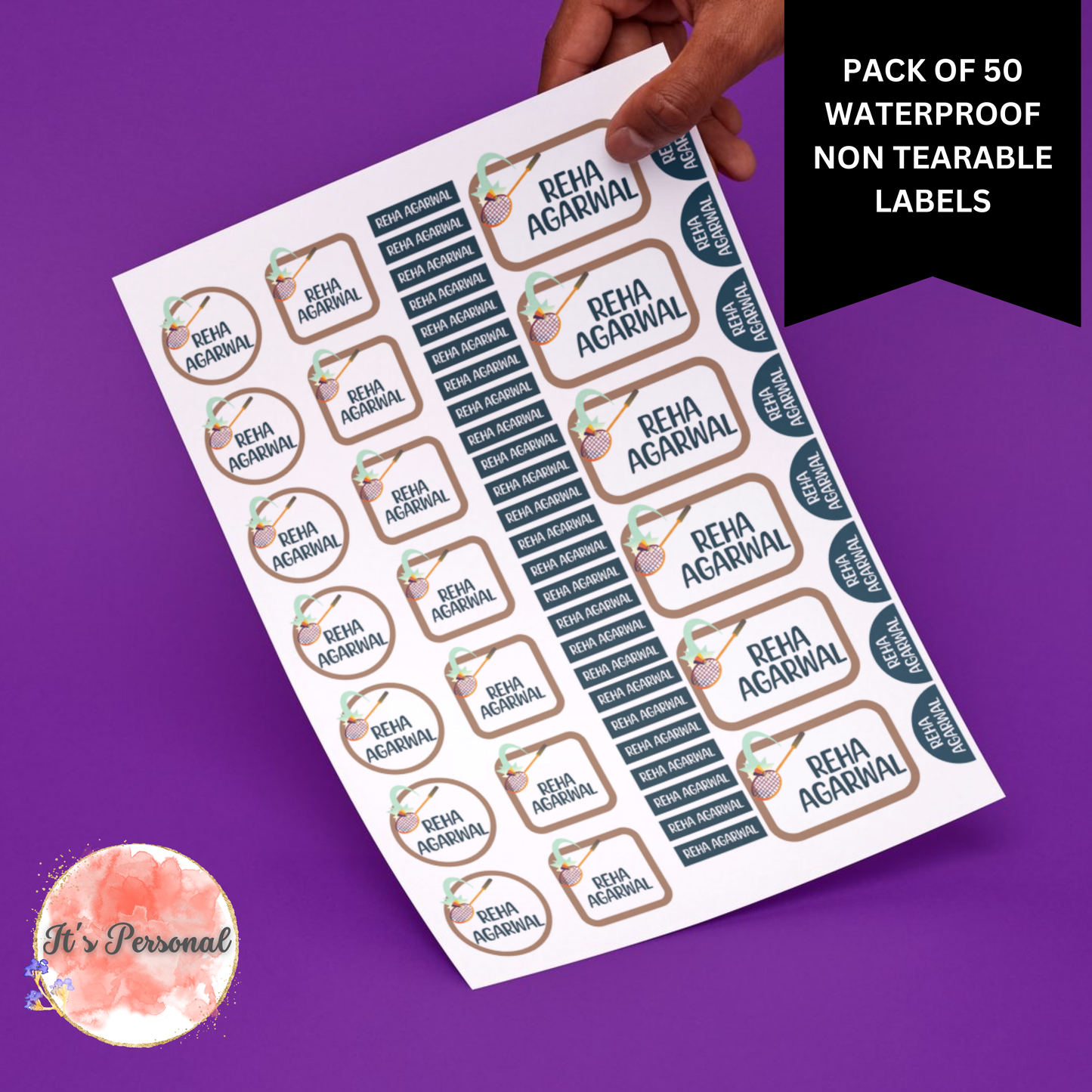 ALL IN ONE WATERPROOF LABELS (Pack of 50 labels)