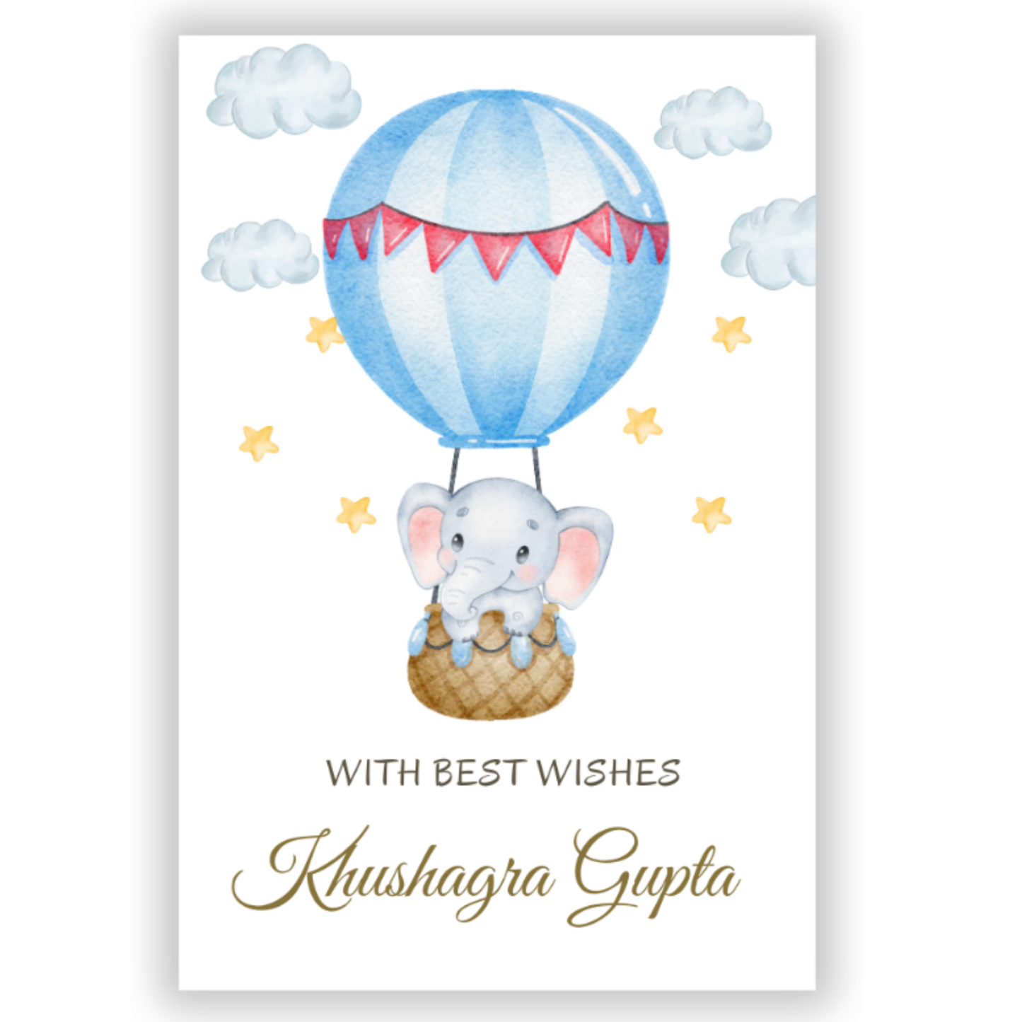 ELEPHANT IN THE BALLOON - GIFT TAGS (Pack of 30)