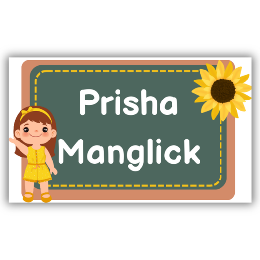 GIRL IN SCHOOL - WATERPROOF LABELS (Pack of 20)