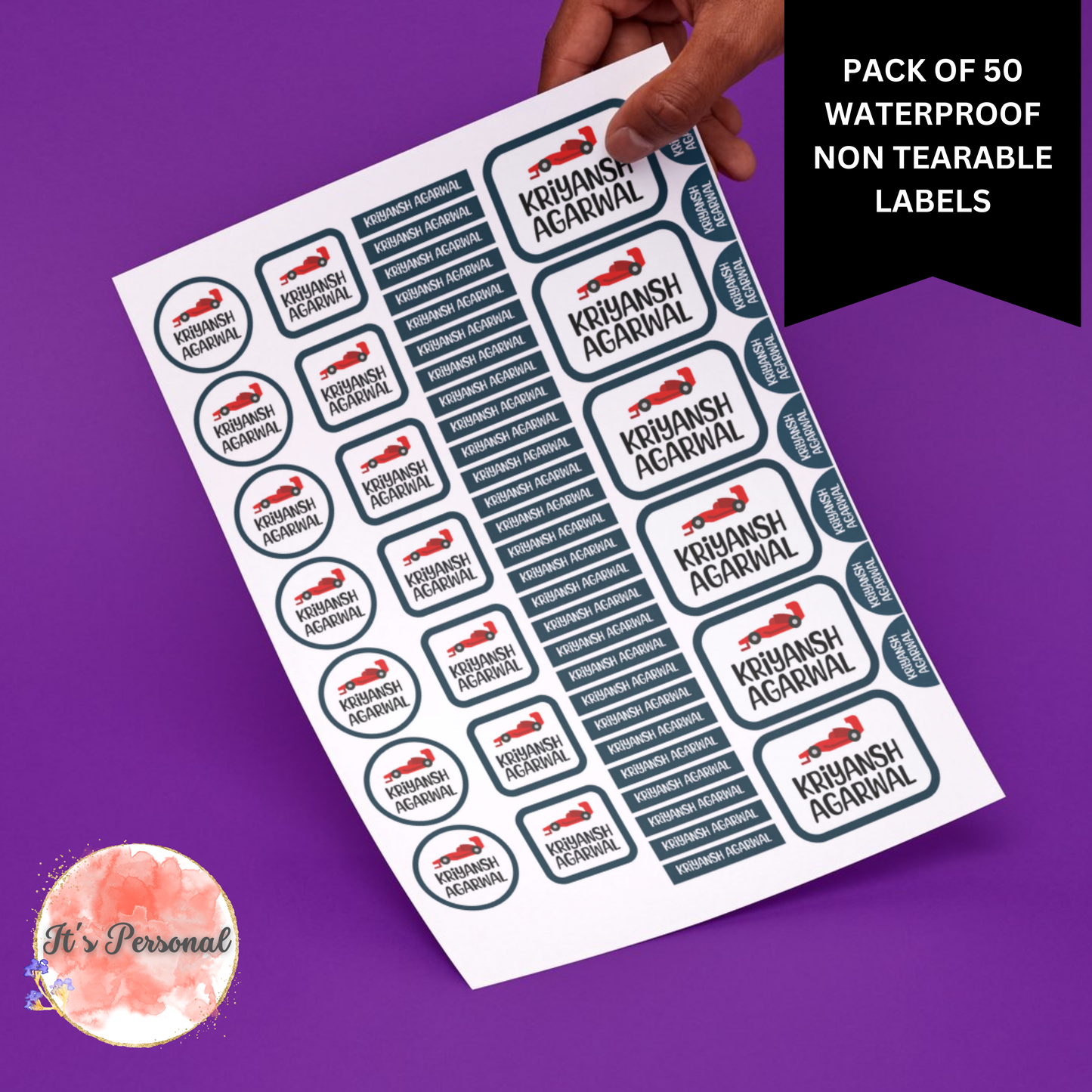 ALL IN ONE WATERPROOF LABELS (Pack of 50 labels)