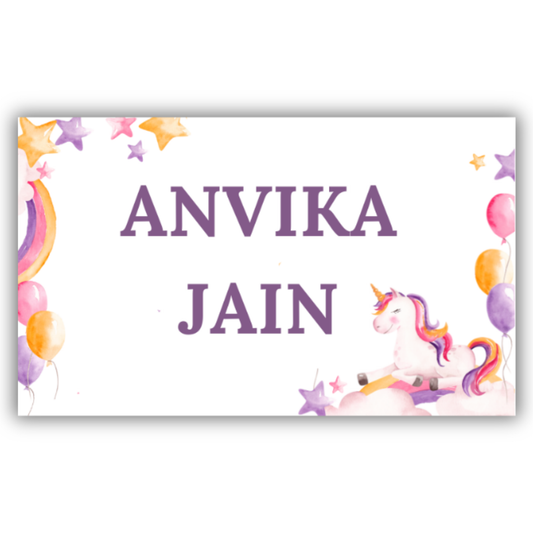 UNICORN CELEBRATION - WATERPROOF LABELS (Pack of 20)