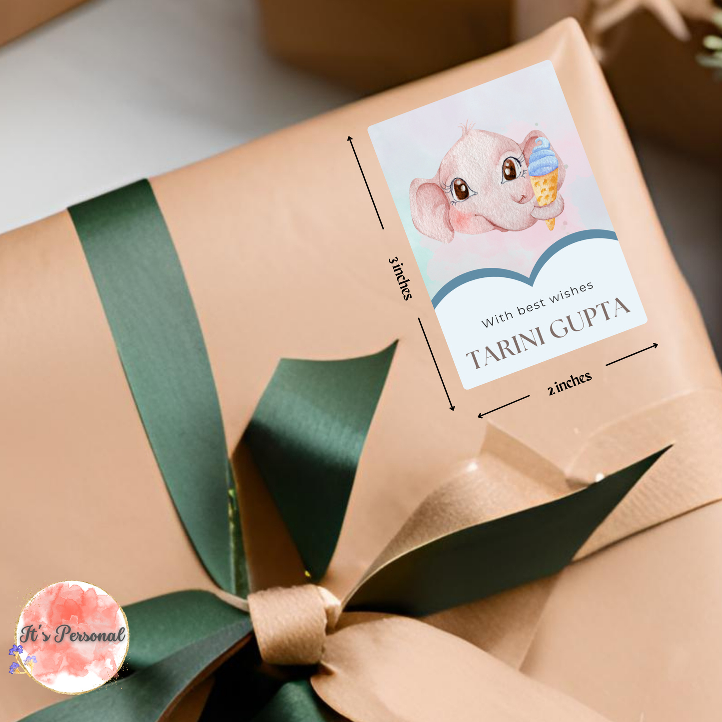 ICE CREAM ELEPHANT - GIFT TAGS (Pack of 25)