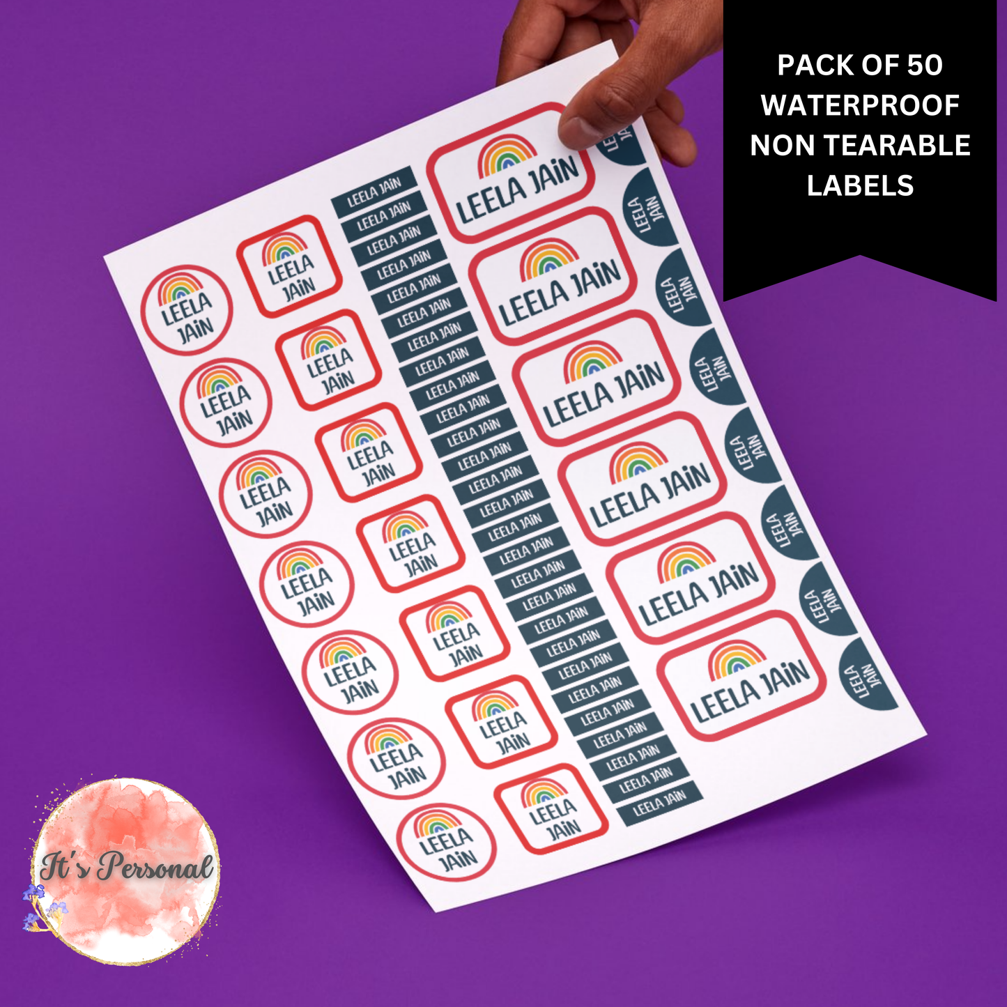 ALL IN ONE WATERPROOF LABELS (Pack of 50 labels)