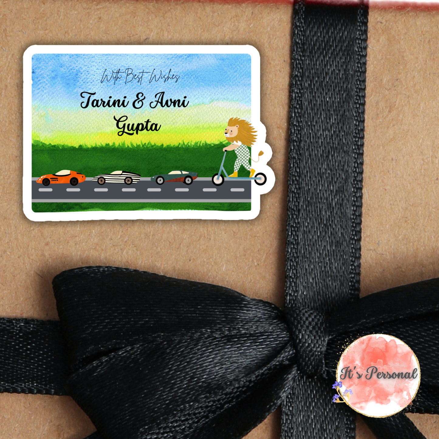 LION AND RACECAR - PREMIUM GIFT TAGS (Pack of 20)
