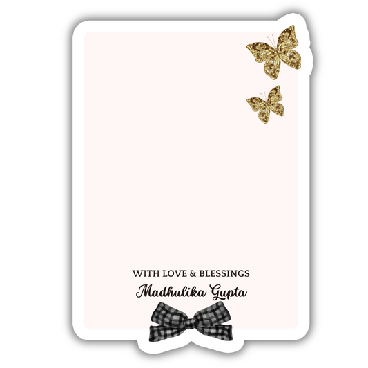 RARE BUTTERFLY ON STRIPES - GIFT NOTECARD (Pack of 10)