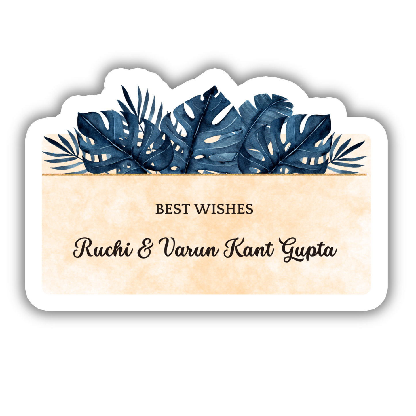 BLUE PALM LEAVES - PREMIUM GIFT TAGS (Pack of 20)