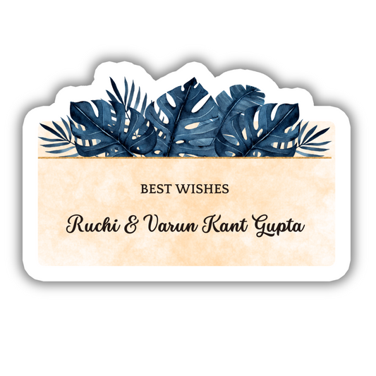 BLUE PALM LEAVES - PREMIUM GIFT TAGS (Pack of 20)
