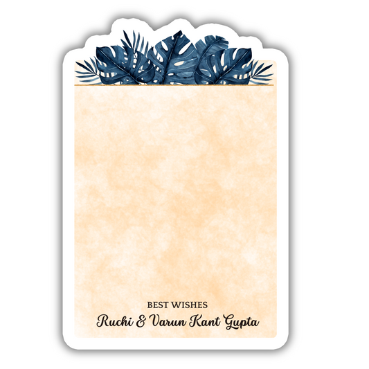 BLUE PALM LEAVES - GIFT NOTECARD (Pack of 10)