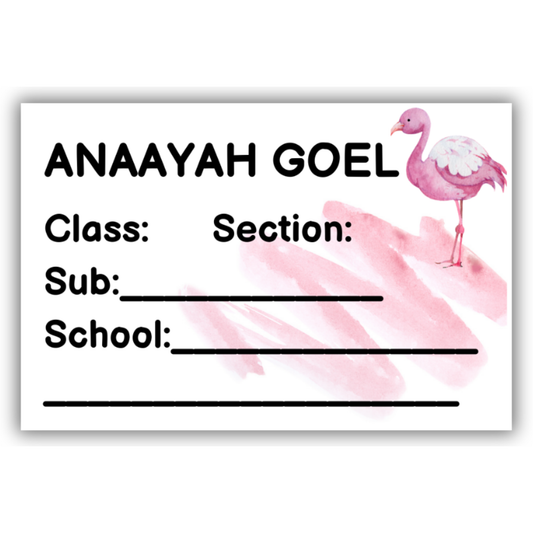 PINK FLAMINGO - BOOK LABELS (Pack of 30)