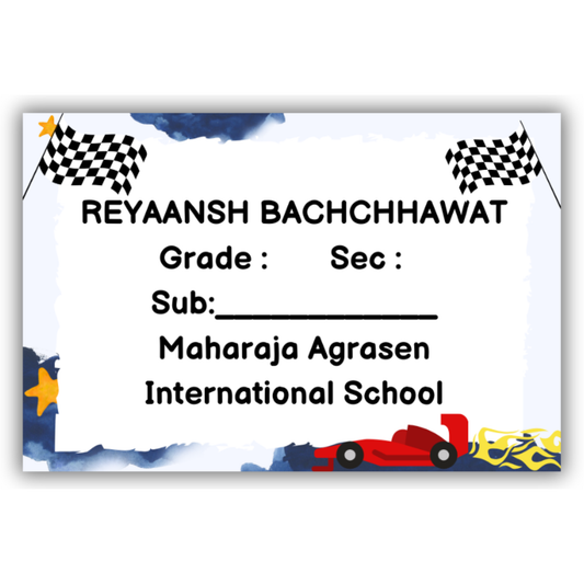 SPEEDCAR - BOOK LABELS (Pack of 30)