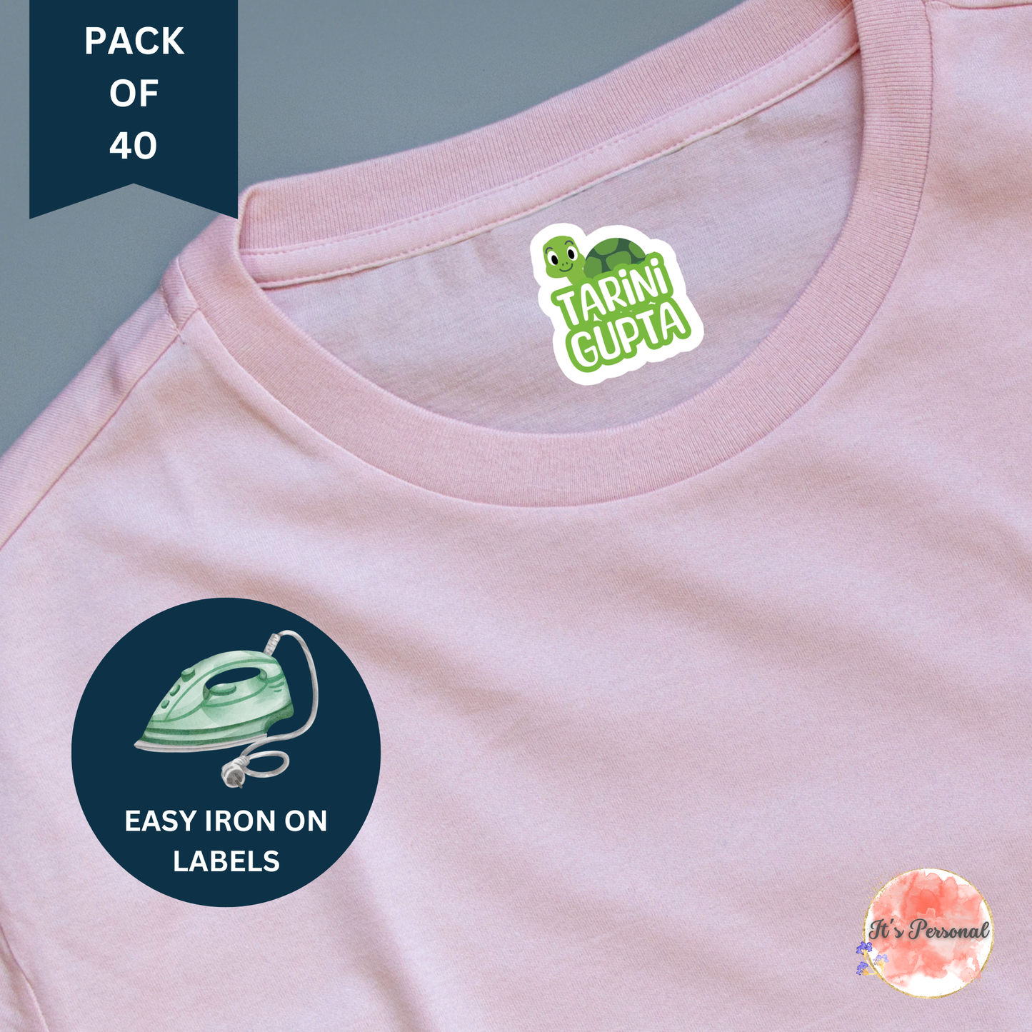 IRON ON LABELS FOR CLOTHES (Pack of 40)