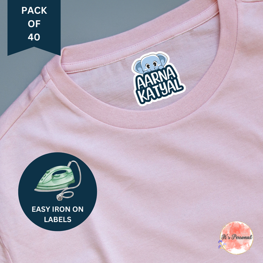 IRON ON LABELS FOR CLOTHES (Pack of 40)