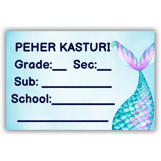 MERMAID TAIL - BOOK LABELS (Pack of 30)