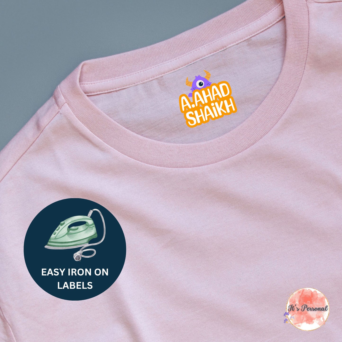 IRON ON LABELS FOR CLOTHES - WITH CHARACTER