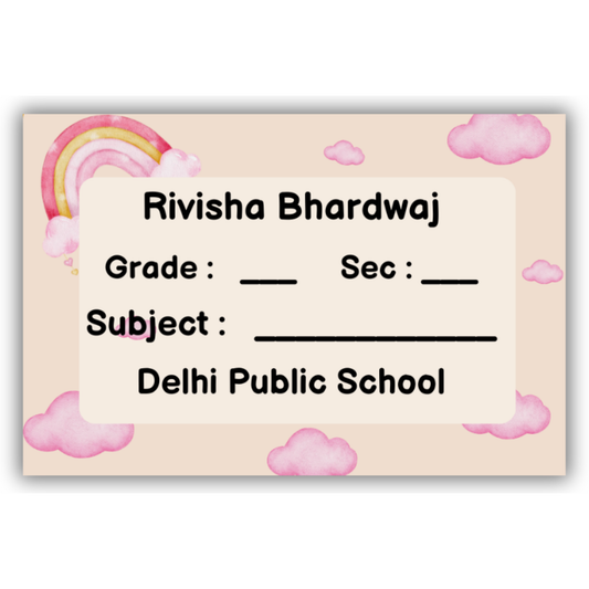 PINK RAINBOW - BOOK LABELS (Pack of 30)