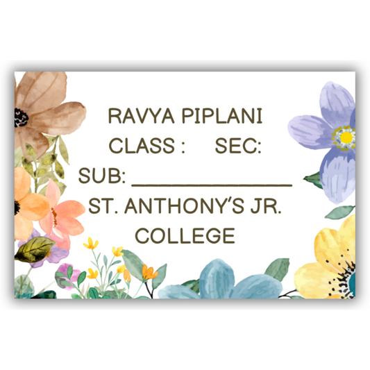 FLOWER POWER - BOOK LABELS (Pack of 30)