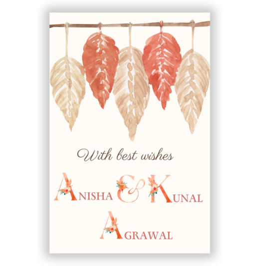 PEACH AND CREAM FEATHERS - GIFT TAGS (Pack of 30)