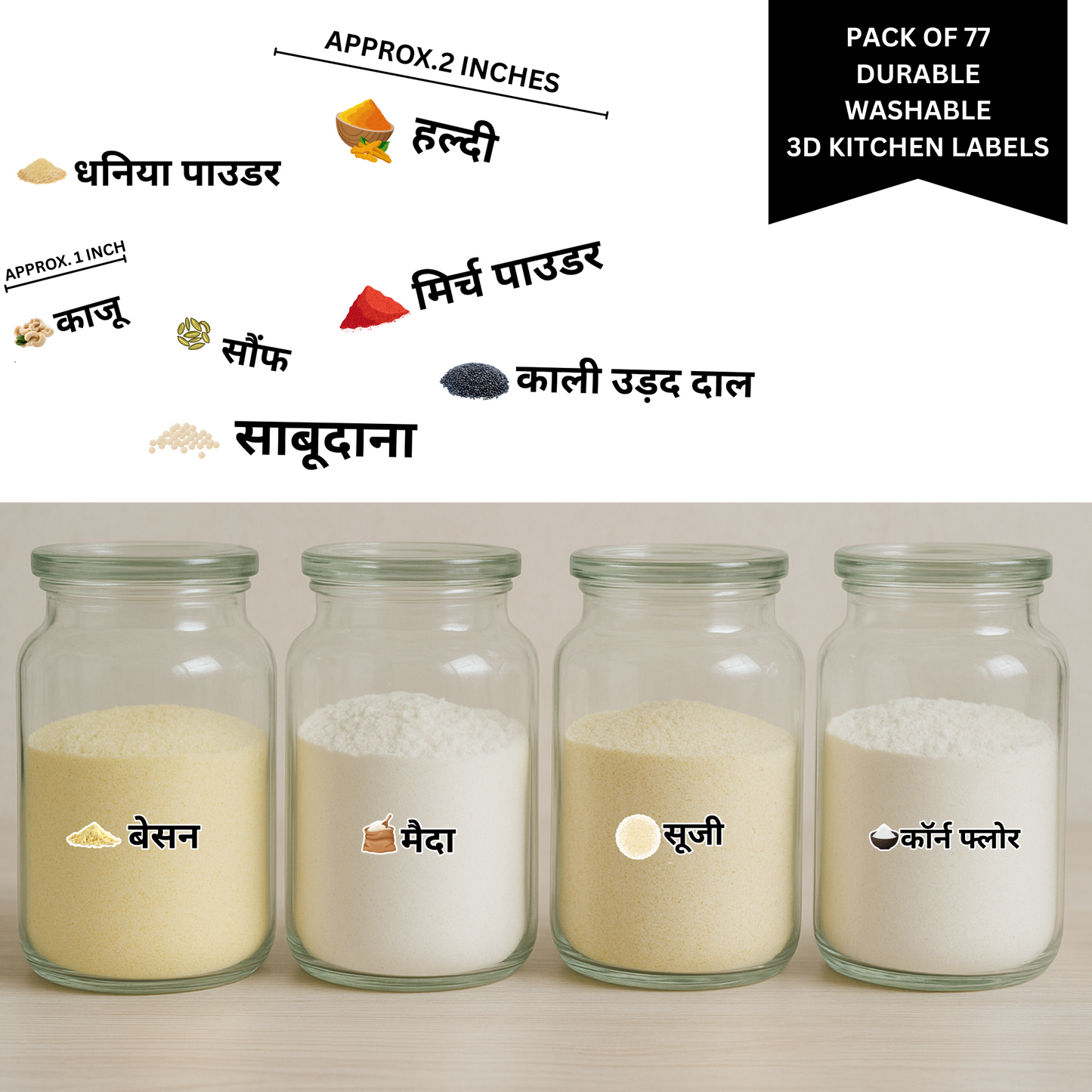 3D KITCHEN LABELS
