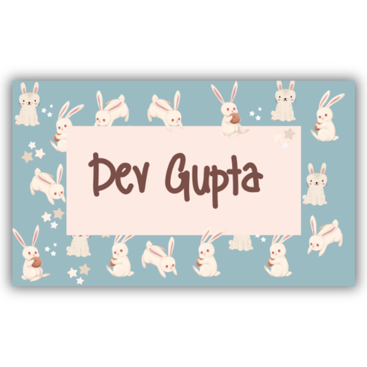 BUNNY PARTY - WATERPROOF LABELS (Pack of 20)