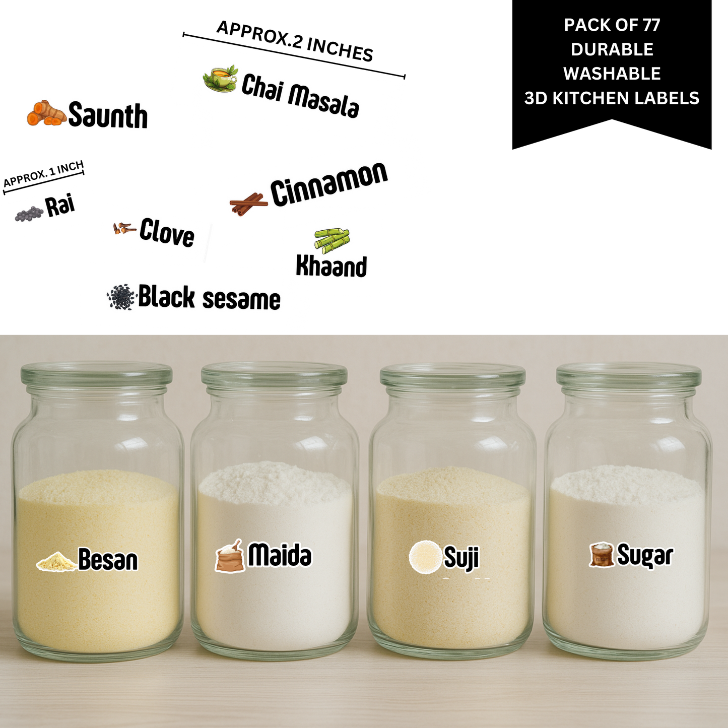 3D KITCHEN LABELS