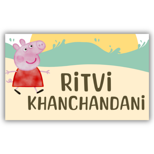 PIGGY ON THE BEACH - WATERPROOF LABELS (Pack of 20)