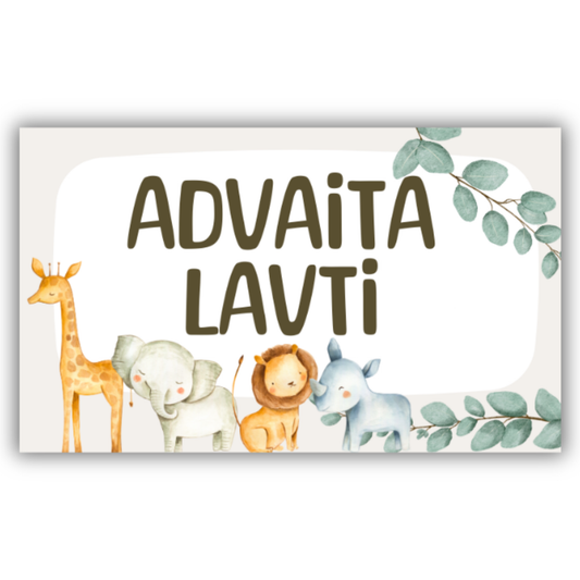 ANIMAL SAFARI - WATERPROOF LABELS (Pack of 20)