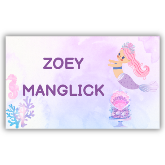BABY MERMAID - WATERPROOF LABELS (Pack of 20)