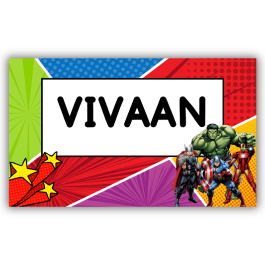 SUPERHERO TEAM - WATERPROOF LABELS (Pack of 20)