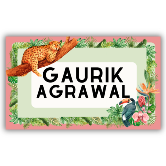 LEOPARD AND TOUCAN - WATERPROOF LABELS (Pack of 20)