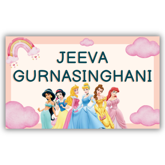 PRINCESS PARTY - WATERPROOF LABELS (Pack of 20)