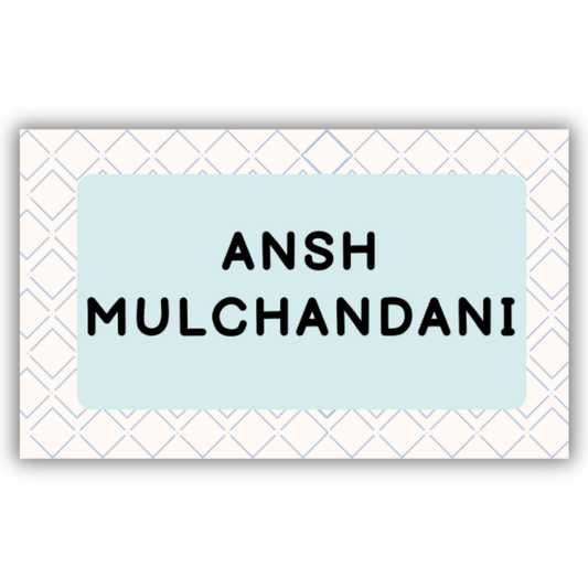 BLUE GEOMETRIC - WATERPROOF LABELS (Pack of 20)