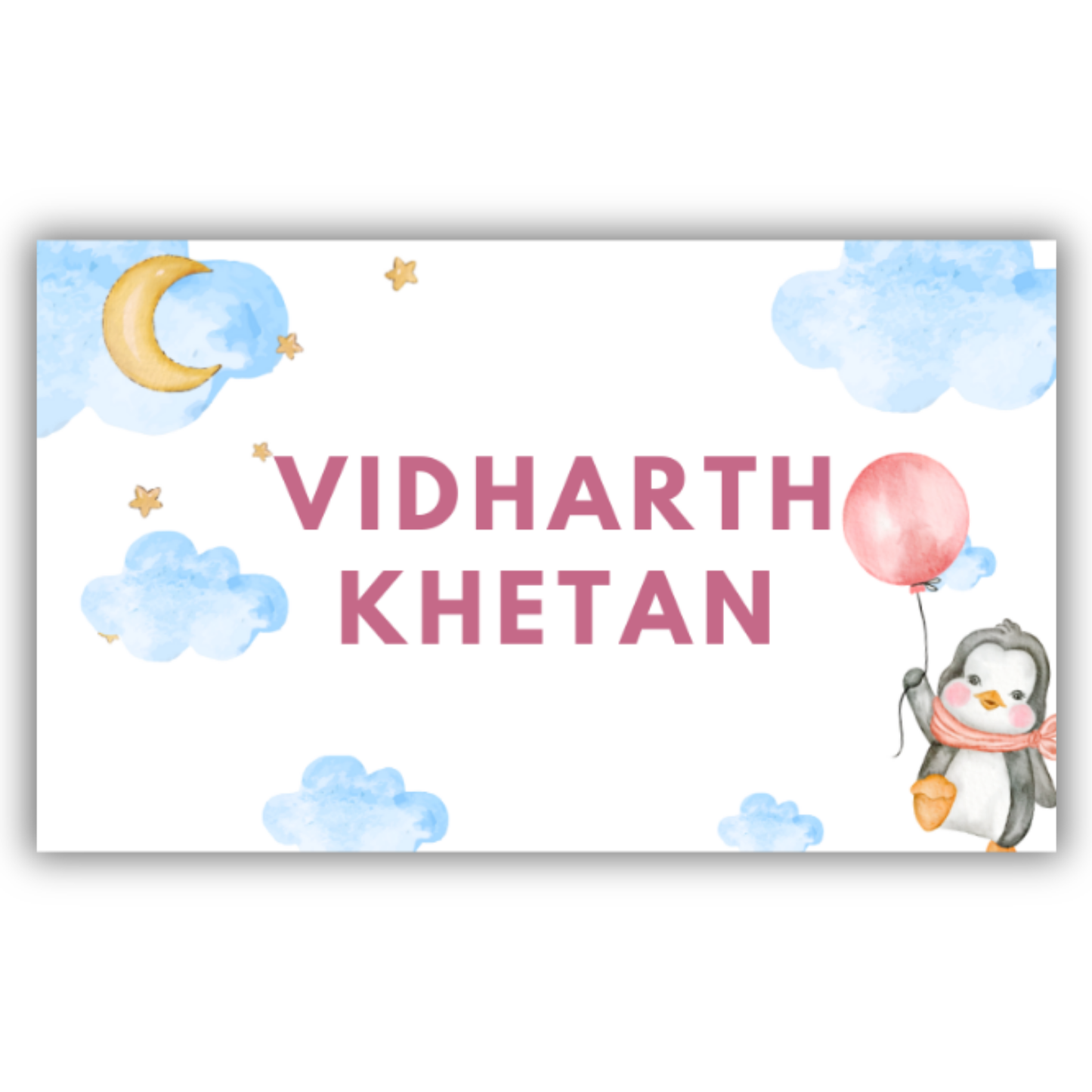PENGUIN IN THE SKY - WATERPROOF LABELS (Pack of 20)