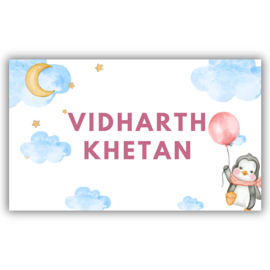 PENGUIN IN THE SKY - WATERPROOF LABELS (Pack of 20)