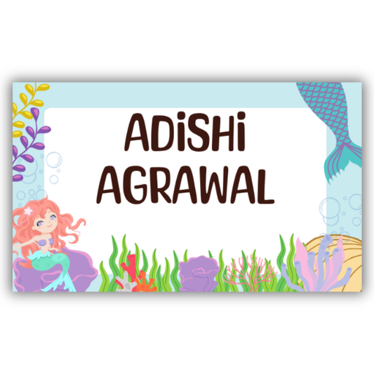 MERMAID & CORALS - WATERPROOF LABELS (Pack of 20)