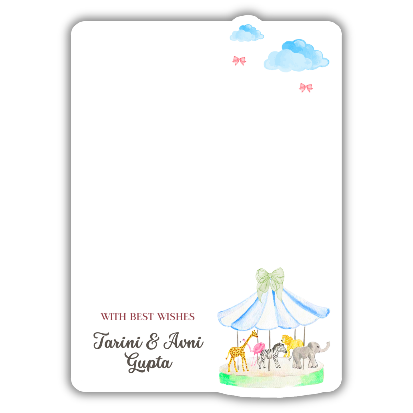 ANIMAL CAROUSEL - GIFT NOTECARDS (Pack of 10)