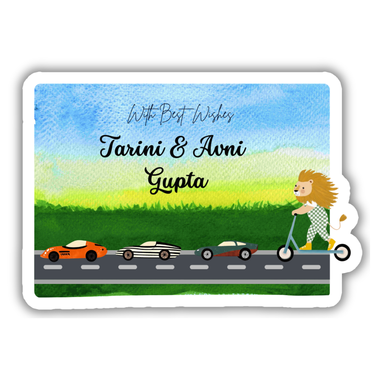 LION AND RACECAR - PREMIUM GIFT TAGS (Pack of 20)