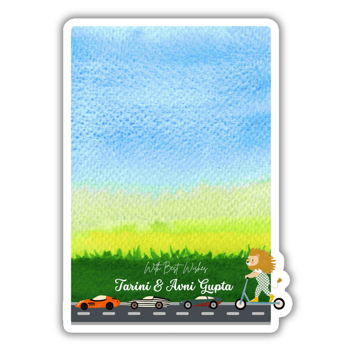 LION AND RACECAR - GIFT NOTECARD (Pack of 10)